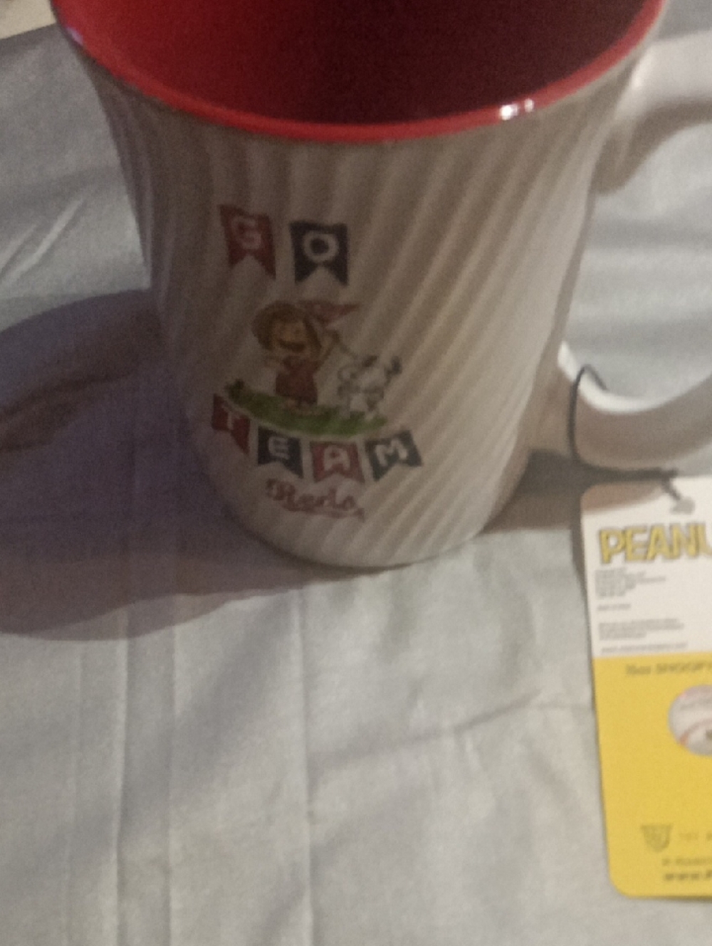 15 oz Cincinnati Reds Ceramic Coffee Mug Featuring Snoopy